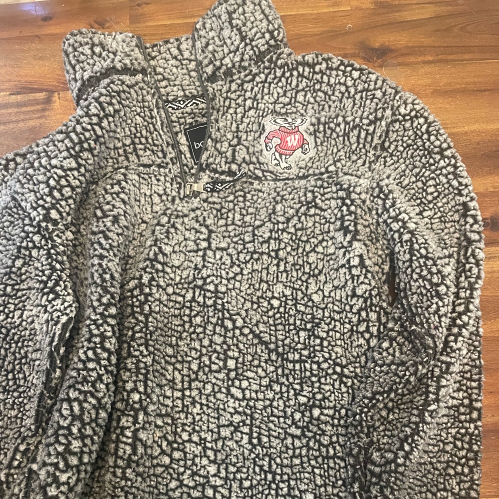 Boxercraft Wisconsin Badgers Quarter Zip Sherpa